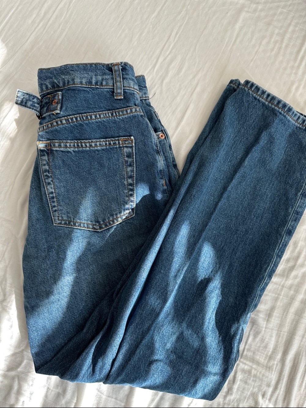 Topshop High-Rise Jeans in Classic Blue